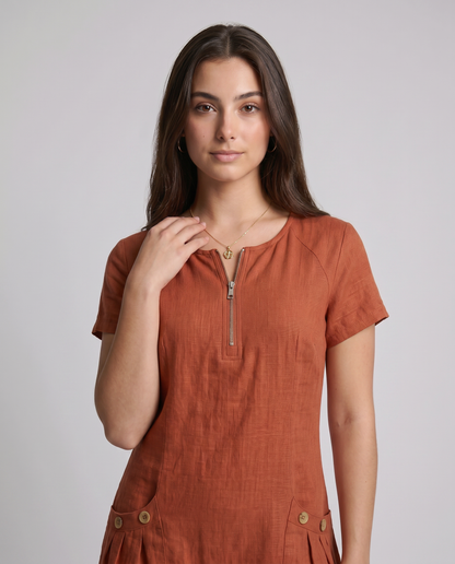 Vestido Alma Terracota