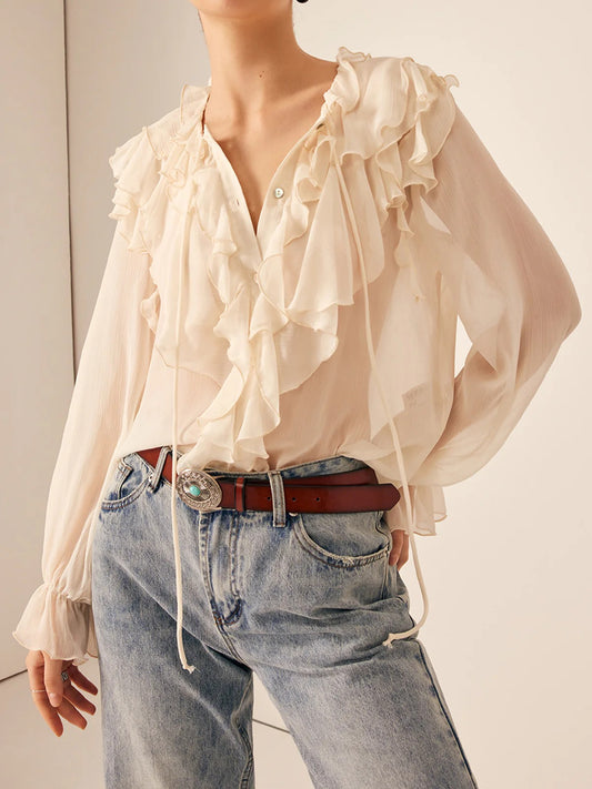 Blusa Volantes Ivory