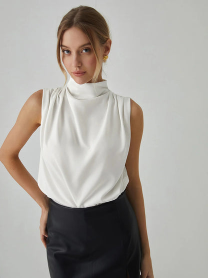 Blusa Cuello Drapeado Elegance