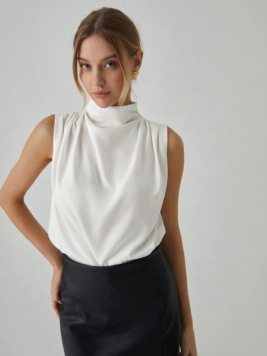 Blusa Cuello Drapeado Elegance