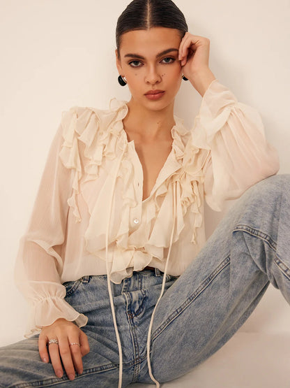 Blusa Volantes Ivory