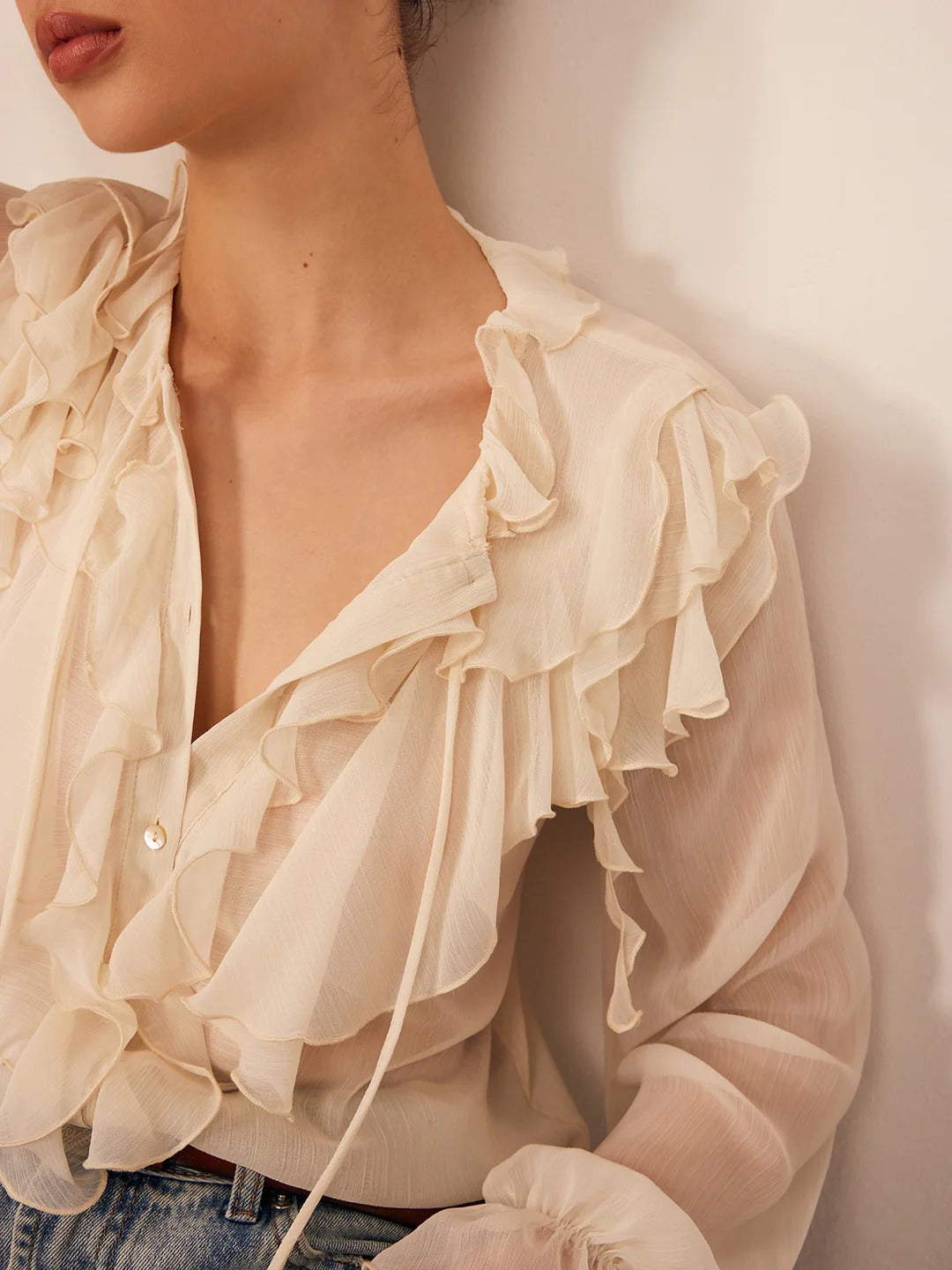Blusa Volantes Ivory