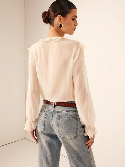 Blusa Volantes Ivory